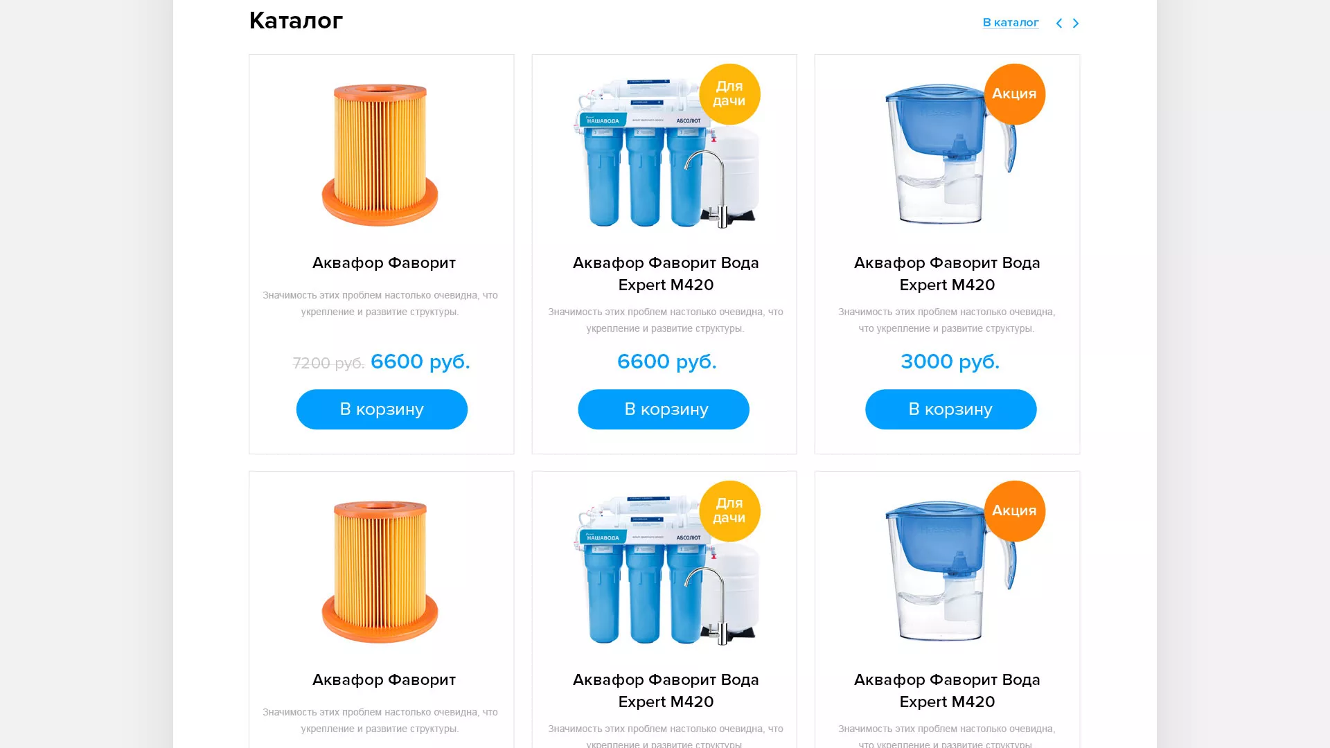 Создание интернет-магазина «Водолей» по продаже фильтров очистных сооружений в Димитровграде