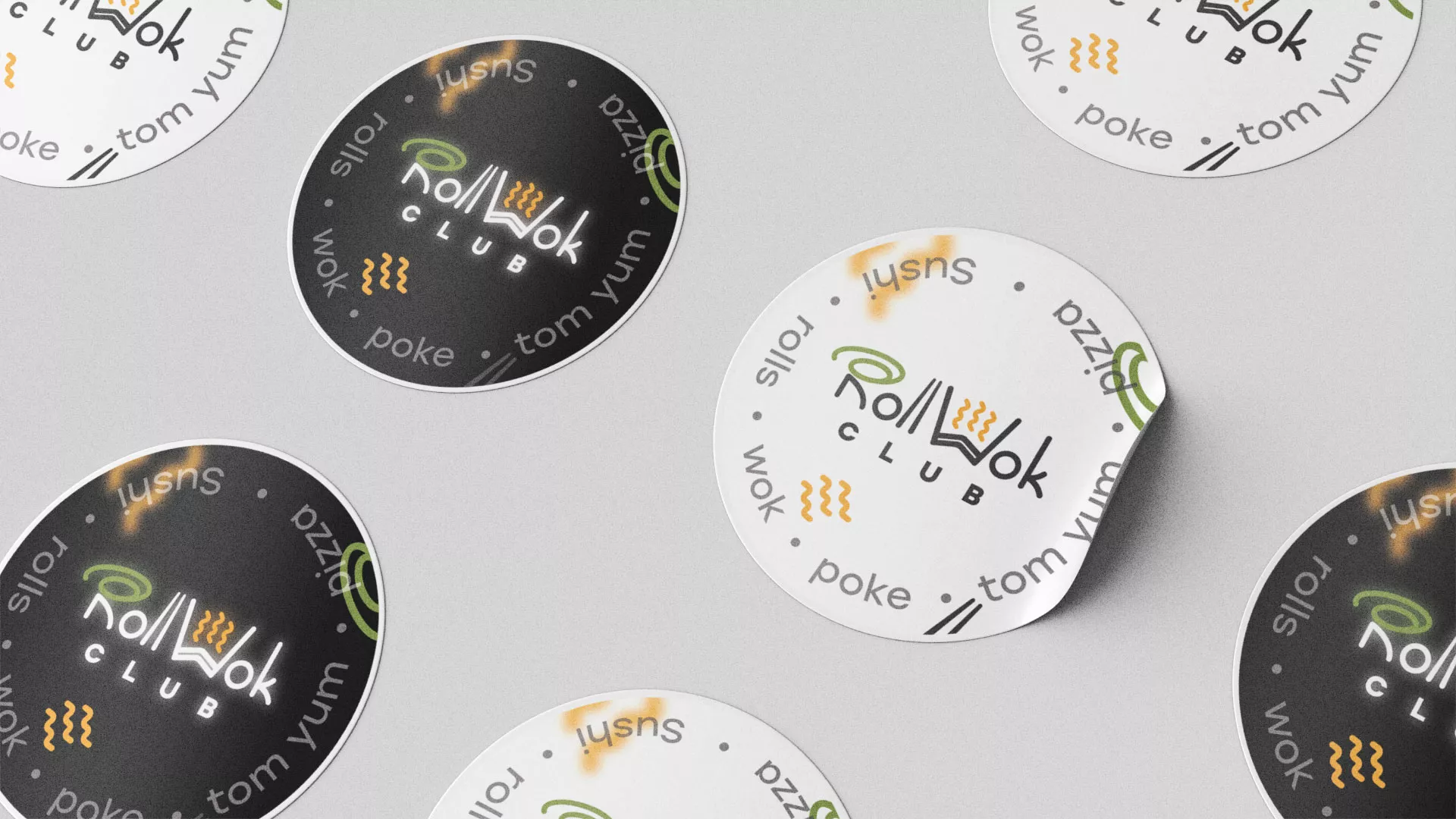 Разработка наклеек для суши-бара «Roll Wok Club» в Димитровграде